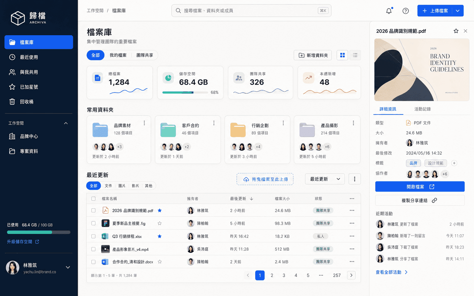 檔案庫管理網站製作網站預覽