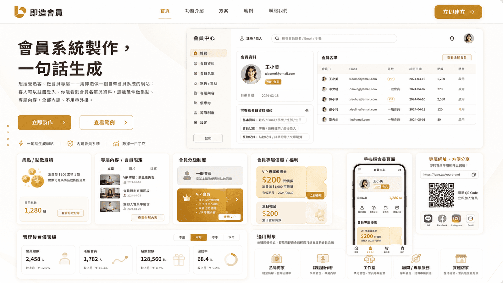 會員系統製作網站預覽